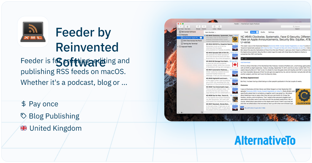 Feeder by Reinvented Software: Feeder is for creating, editing and ...