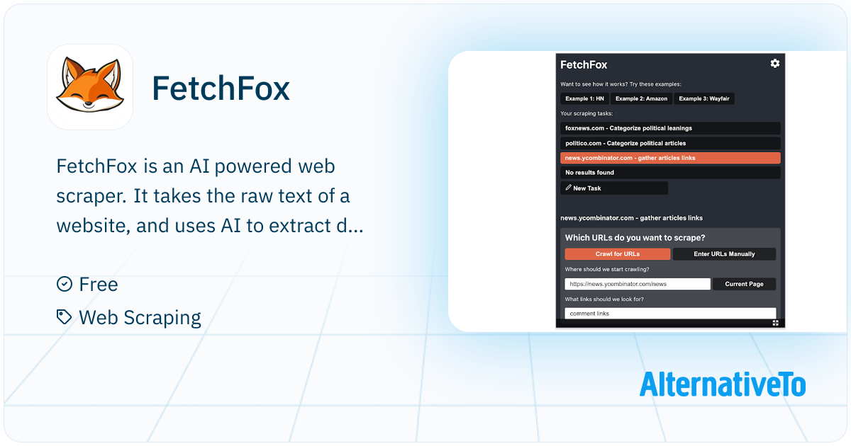 Fetch Extension FetchFox: A Chrome extension to extract any data from any website ...
