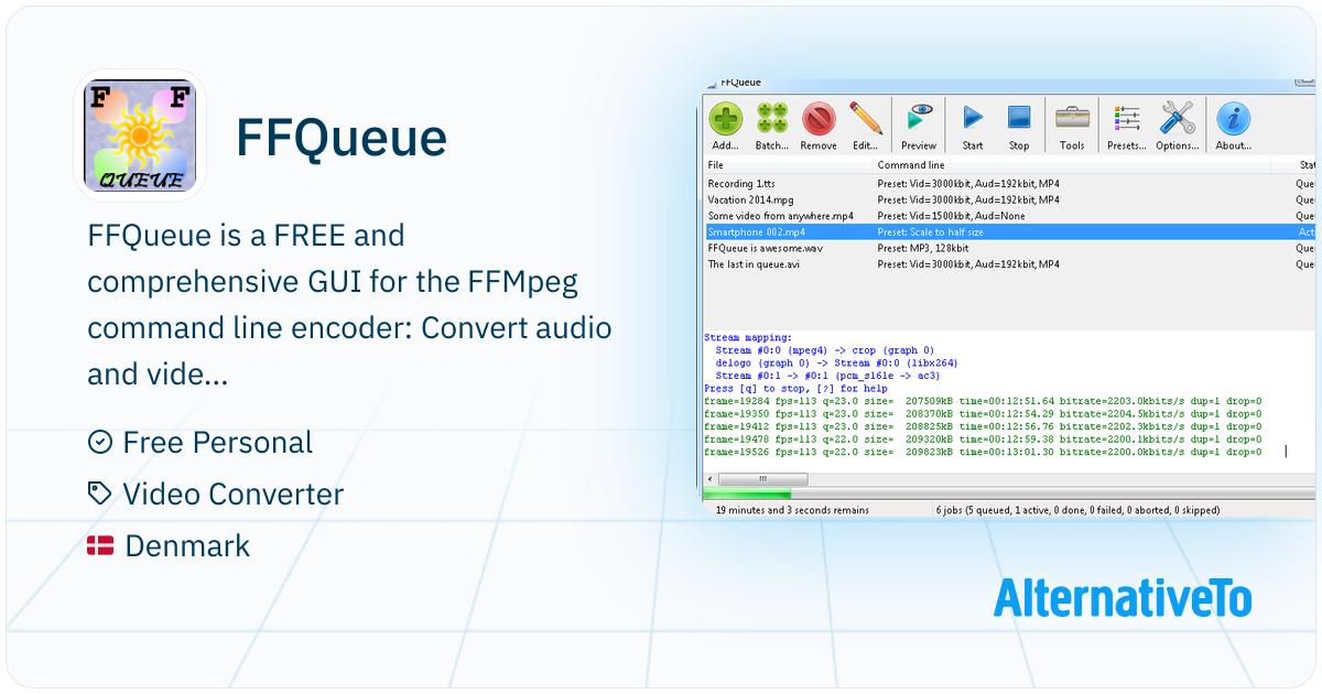 FFQueue: Is (yet another) graphical user interface for FFMpeg with ...