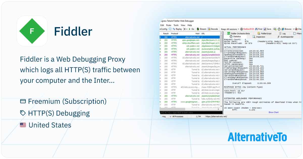 Fiddler: Logs and manipulates HTTP(S) data traffic | AlternativeTo