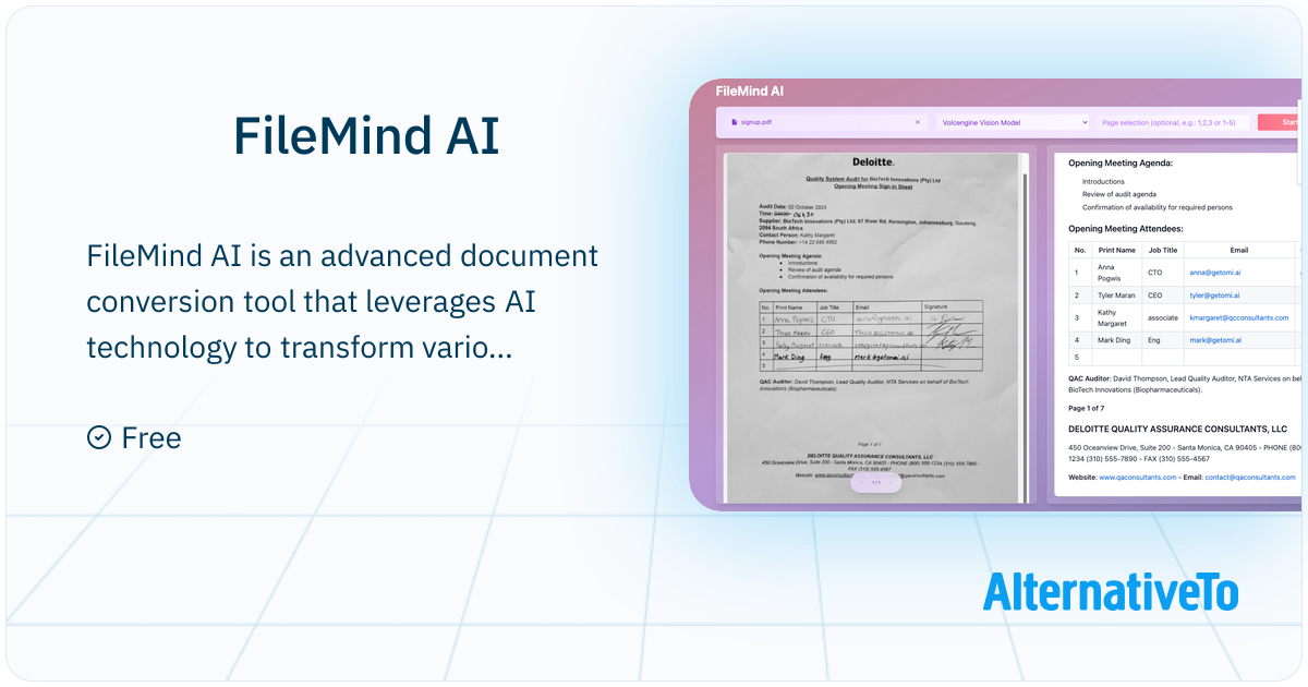 FileMind AI: Advanced document conversion tool that leverages AI ...