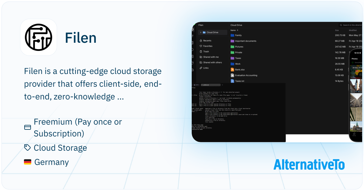 Filen: Affordable zero-knowledge end to end encrypted cloud storage ...