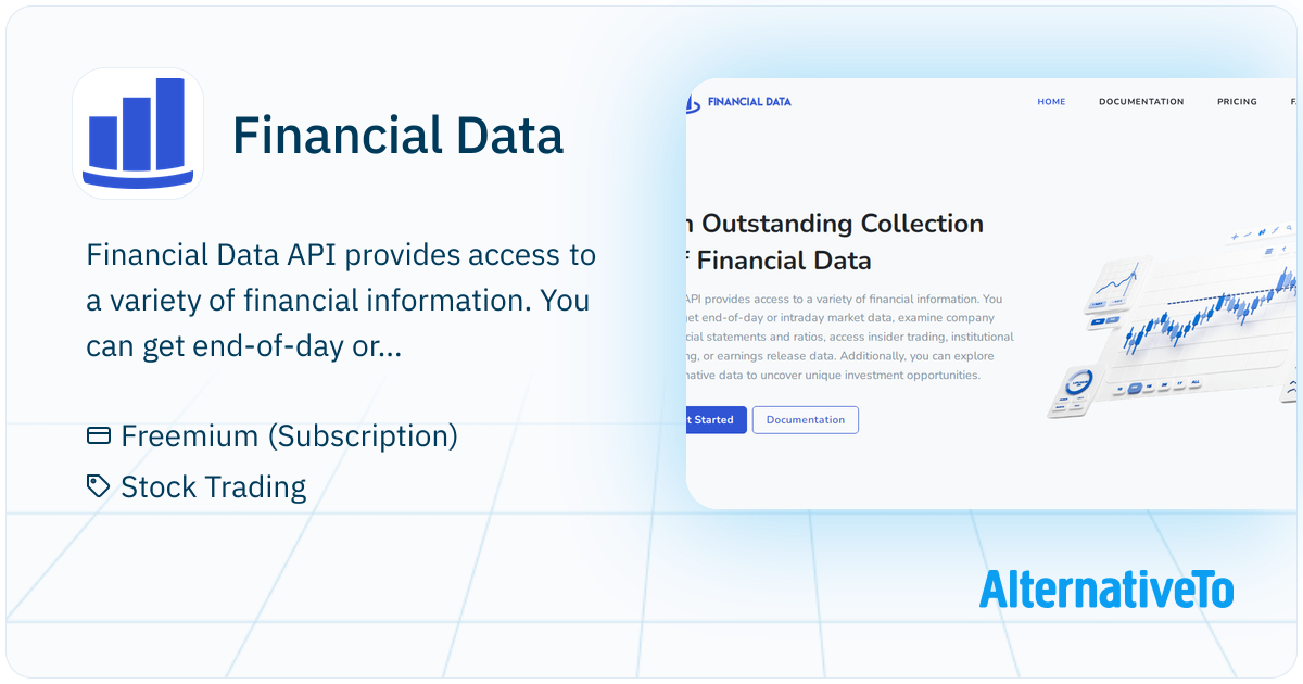 Financial Data: API provides access to a variety | AlternativeTo