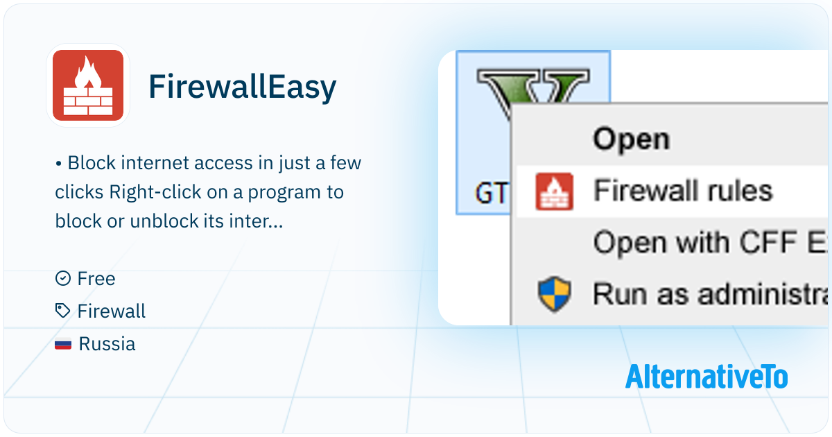 Firewall Utilities FirewallEasy: Application allows to block Internet access to other ...
