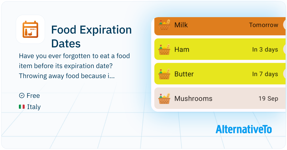 Food Expiration Dates: Android app to track food expiration dates ...
