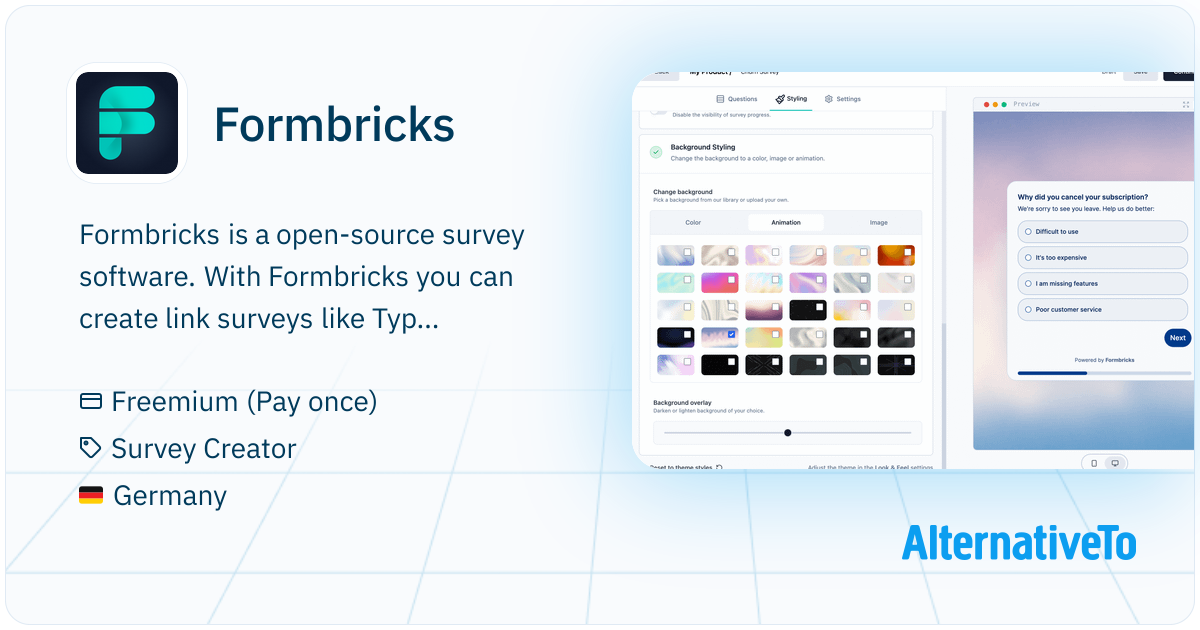 Formbricks: Open Source Experience Management Solution | AlternativeTo