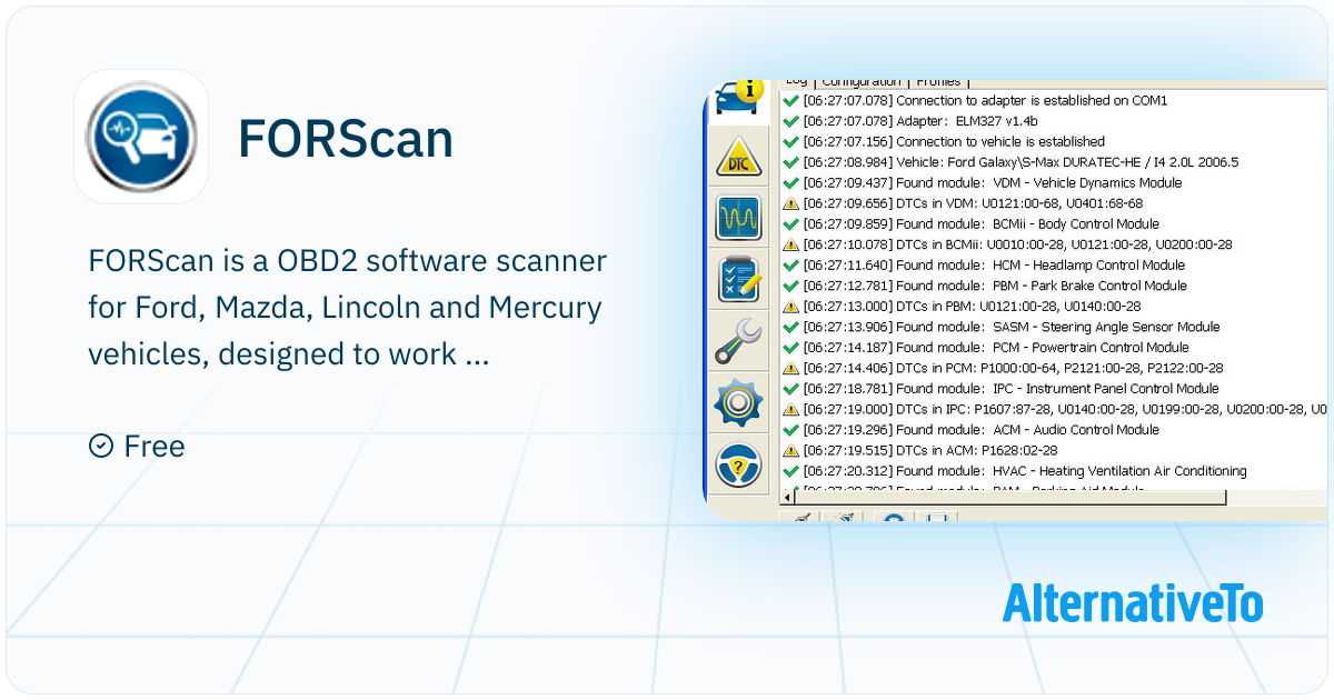 Ford Scan FORScan: OBD2 software scanner for Ford | AlternativeTo