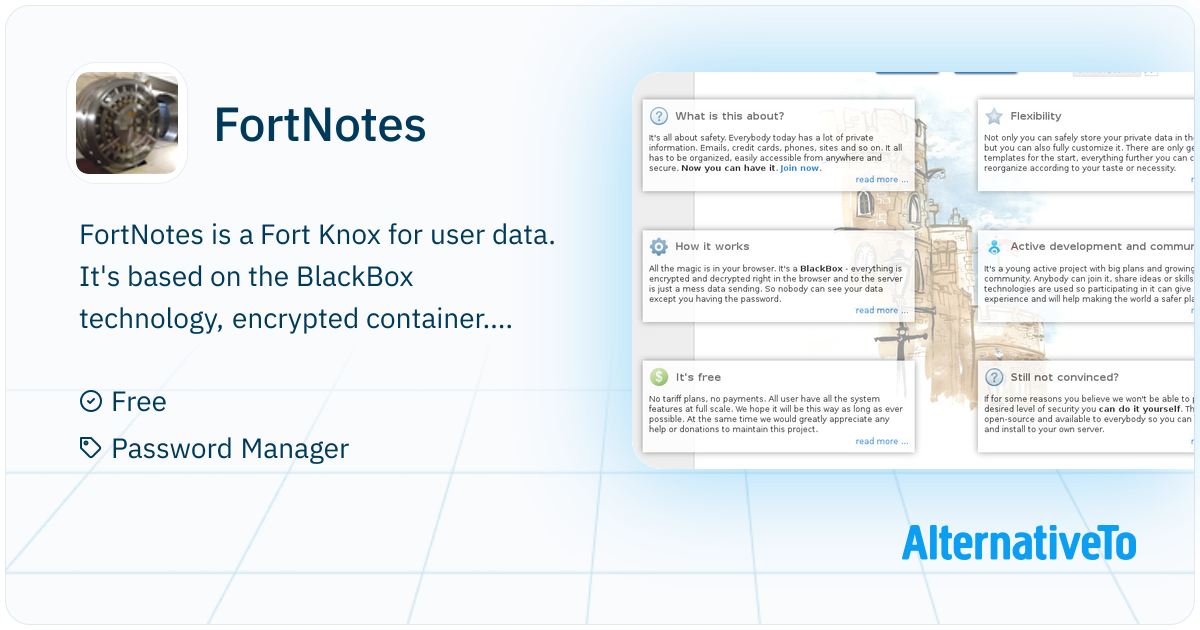 FortNotes: Fort Knox for user data | AlternativeTo