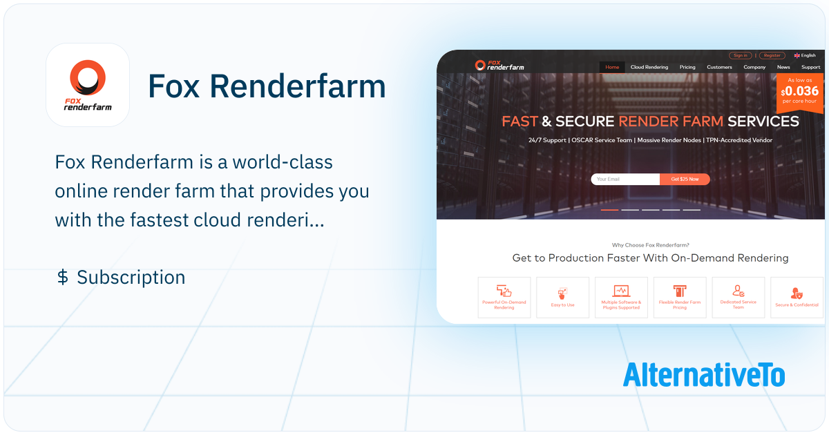 Fox Renderfarm: Industry Leading Cloud Render Farm Service. | AlternativeTo