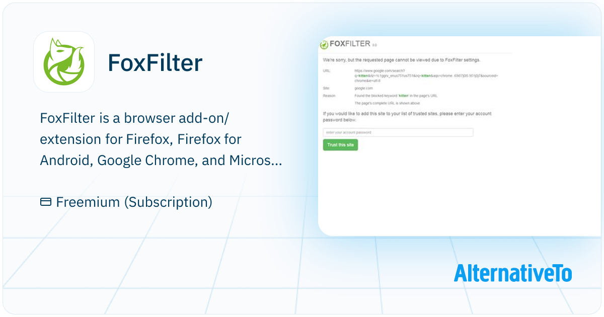 Filter Extensions Mod FoxFilter: Freemium content filter web extension that blocks ...