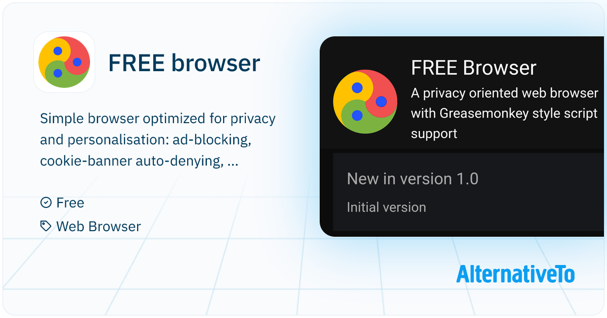 FREE browser: Simple browser optimized for privacy and personalisation ...