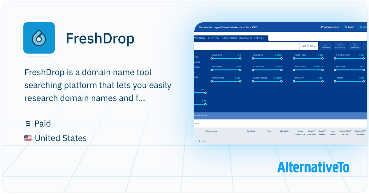 FreshDrop: Easily research domain names and find expired or dropped ...