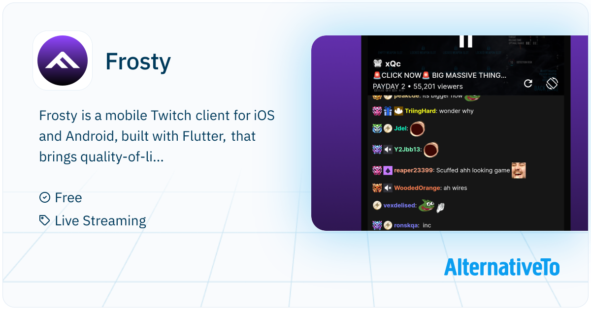 Frosty: A mobile Twitch client for iOS and Android with 7TV, BetterTTV ...