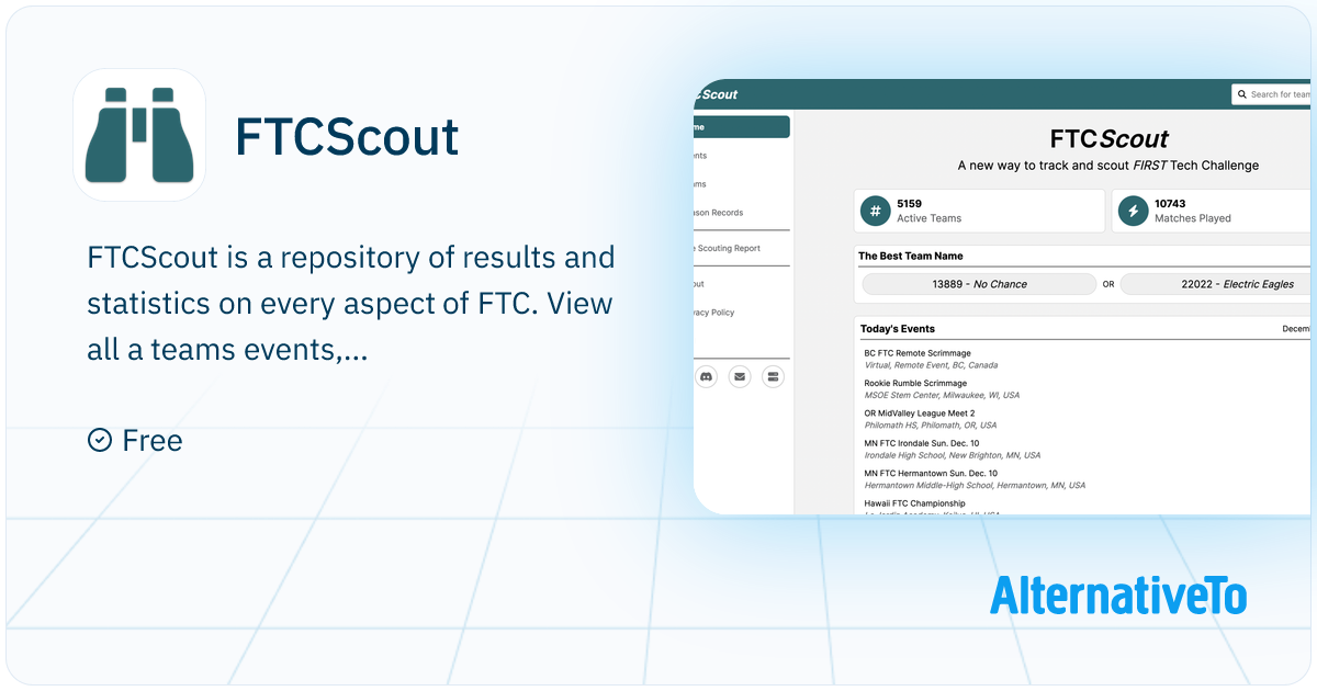 FTCScout: A website for scouting FIRST Tech Challenge (FTC) teams ...