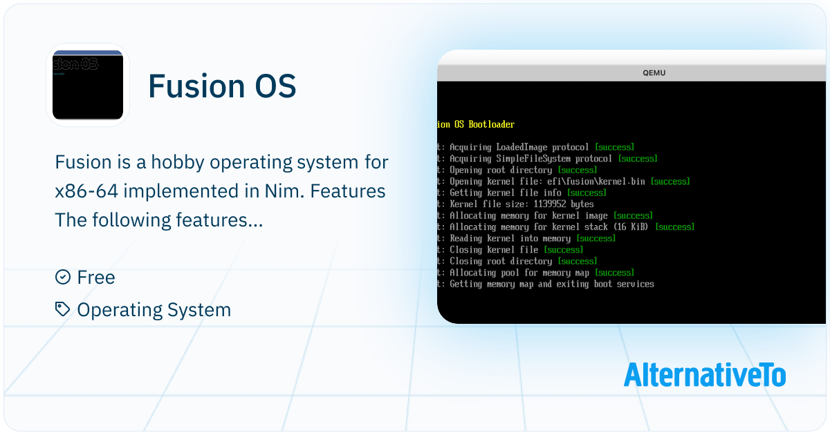 Fusion OS: A hobby OS implemented in Nim | AlternativeTo