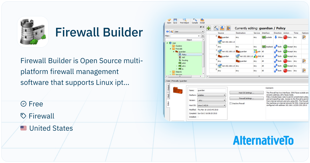 Firewall Build Firewall Builder: Is Open Source multi-platform | AlternativeTo