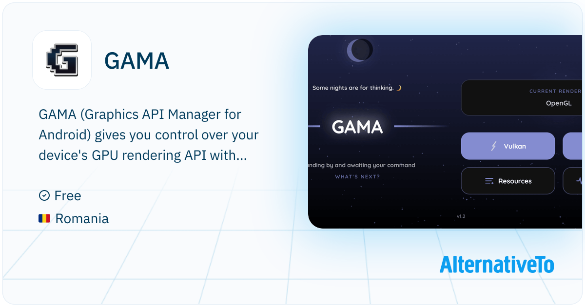 GAMA: A specialized utility to manage and switch GPU rendering APIs via ...