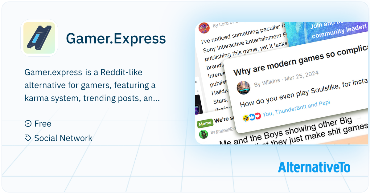 Gamer.Express: Free speech gamer hub with post and comment trends ...