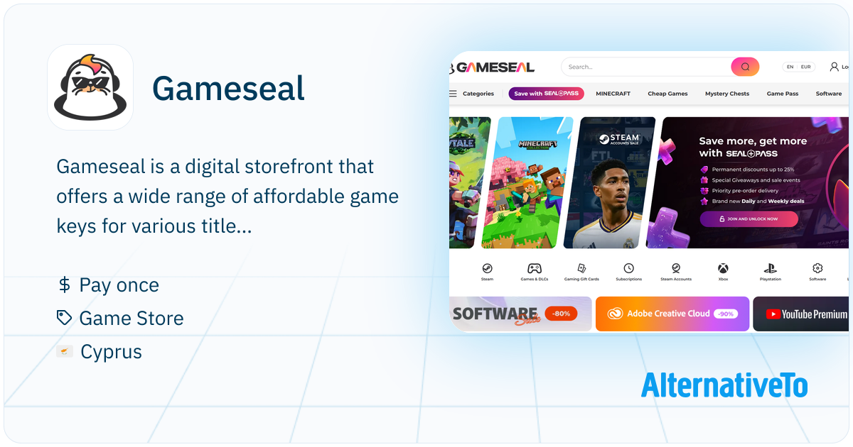 Gameseal: Storefront selling game keys, codes, gift cards, top-ups ...
