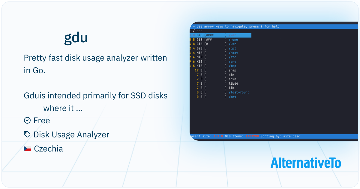 gdu: Fast disk usage analyzer with console interface written in Go ...
