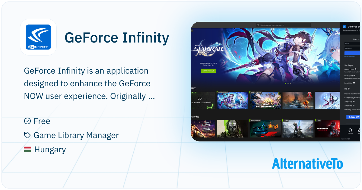 Infynity Interface GeForce Infinity: Refines cloud gaming with custom notifications and UI ...