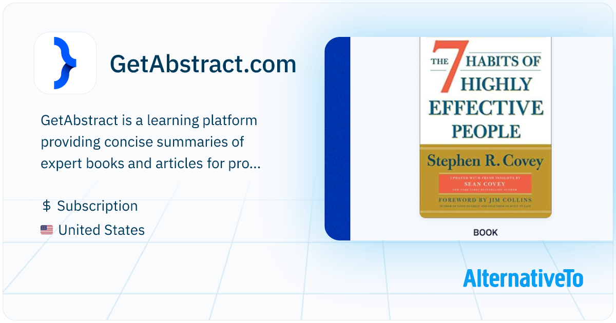 GetAbstract.com: Expert book summaries in 15 minutes | AlternativeTo