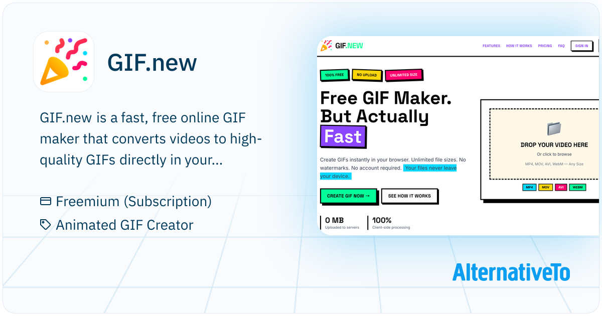 GIF.new: A fast, free GIF maker that converts videos to high-quality ...
