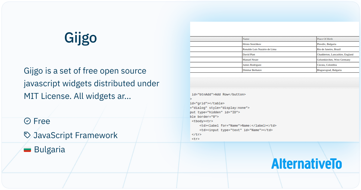 Gijgo: Set of free open source javascript widgets distributed under MIT ...