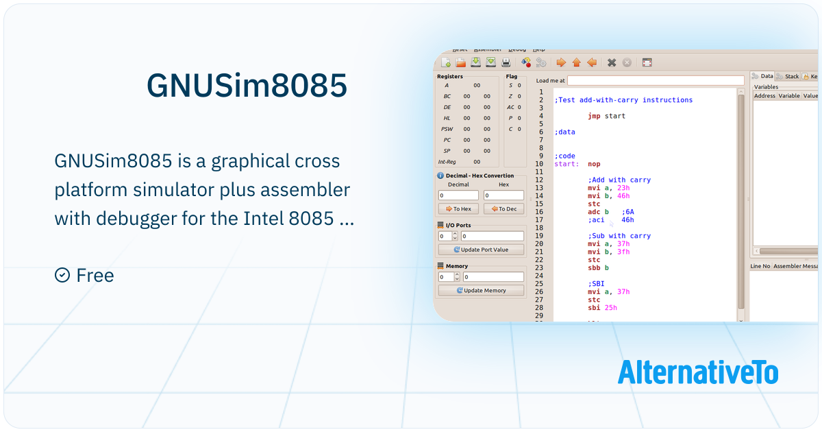 GNUSim8085: A graphical simulator, assembler and debugger for the Intel ...