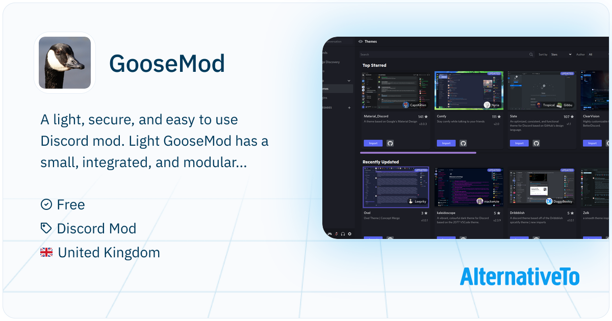 GooseMod: New, store-driven Discord mod | AlternativeTo