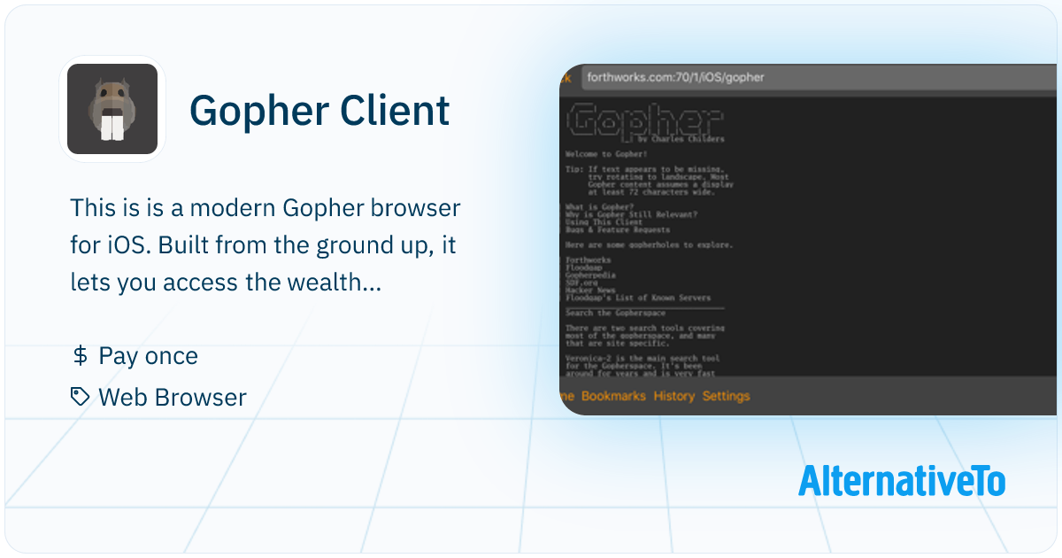 Gopher Client: Modern Gopher browser built for iOS | AlternativeTo