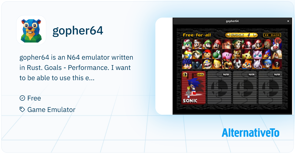 gopher64: N64 emulator written in Rust | AlternativeTo