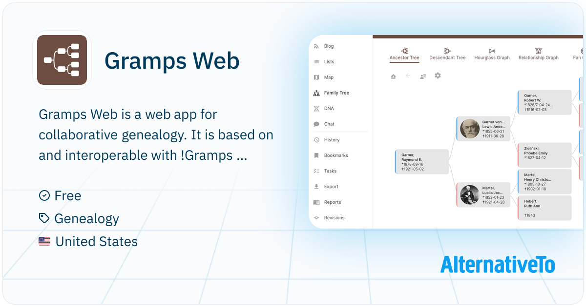 Gramps Web: Web app for collaborative genealogy | AlternativeTo