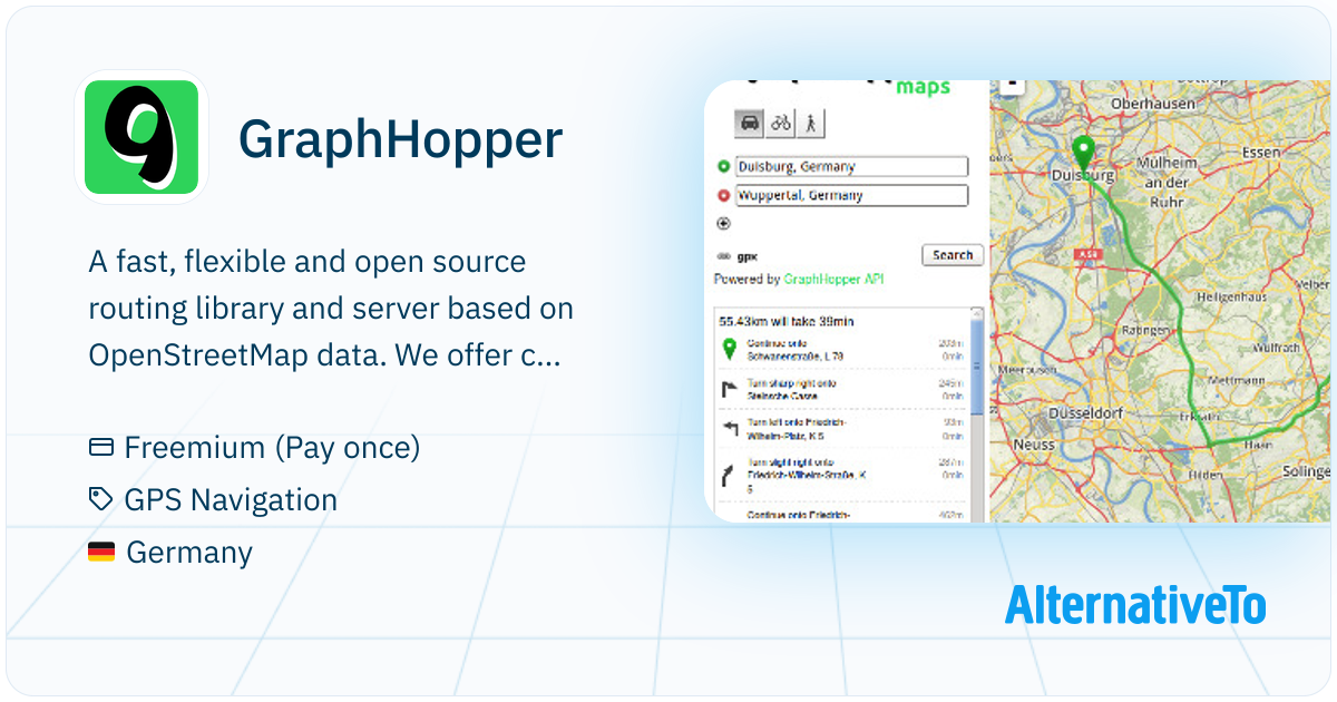 GraphHopper : A fast driving directions API with world wide coverage ...