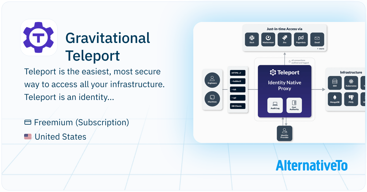 Teleport Software Gravitational Teleport: Teleport is an identity-aware, multi-protocol ...