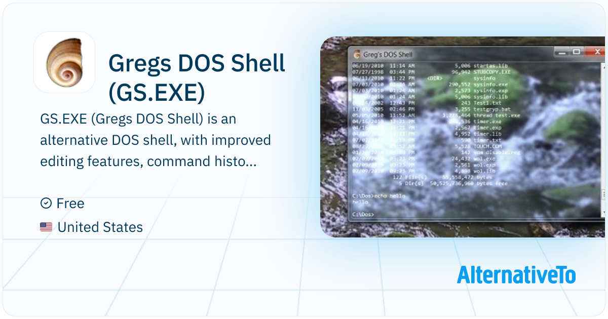 Gregs DOS Shell (GS.EXE): GS.EXE is an alternative DOS shell, with ...