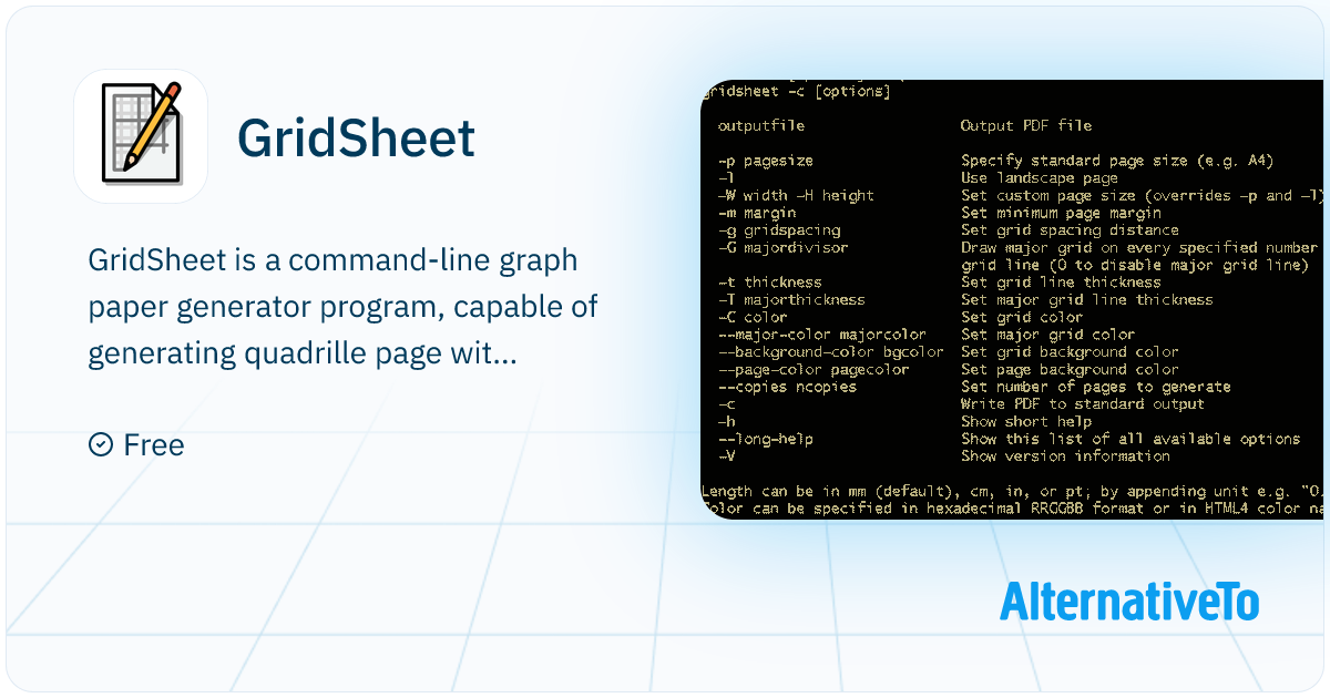 GridSheet: Command-line/online printable graph paper PDF generator ...