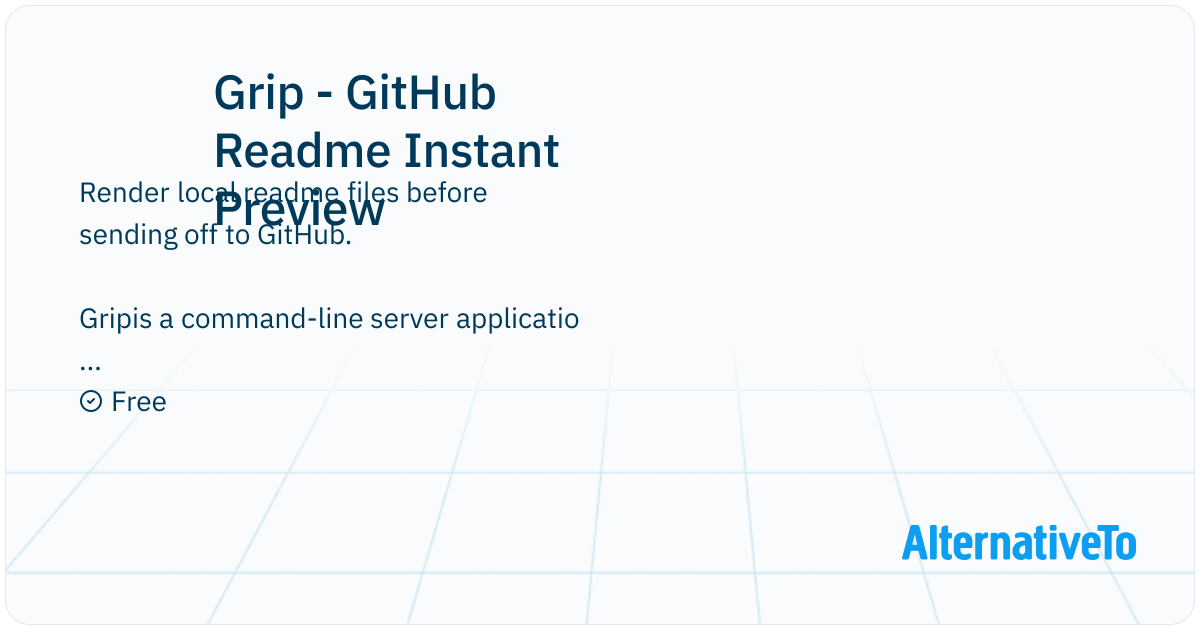 Grip - GitHub Readme Instant Preview: Preview GitHub Markdown files ...