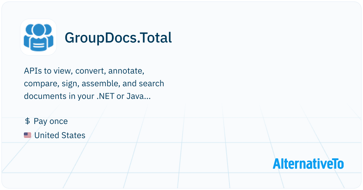 GroupDocs.Total: Document manipulation APIs for desktop and web ...