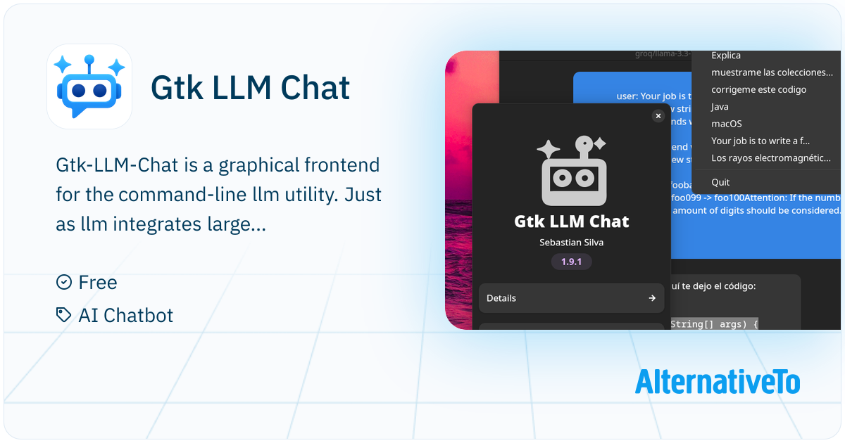 Gtk LLM Chat: A GTK graphical interface for chatting with large ...