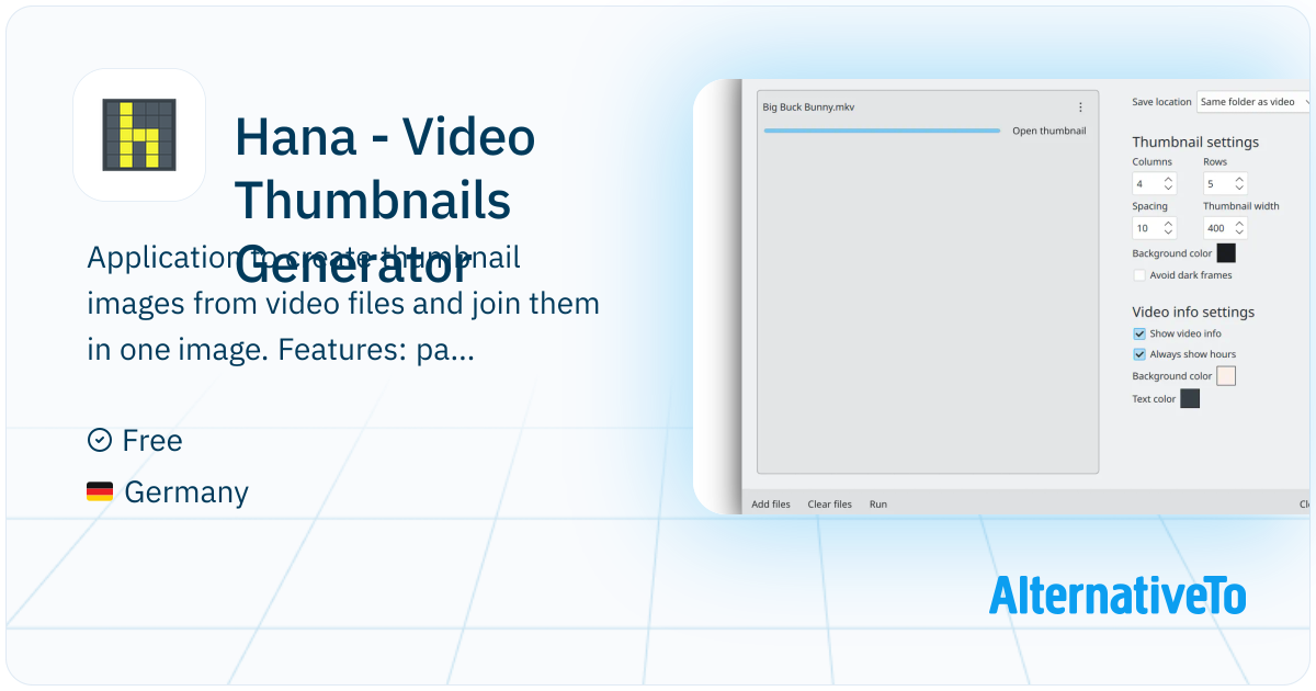 Hana - Video Thumbnails Generator: An app to create thumbnails images ...