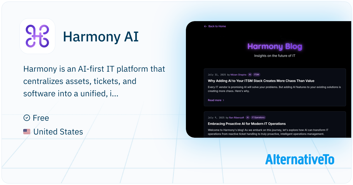 Harmony AI: Harmony is an AI-first IT platform where an autonomous ...