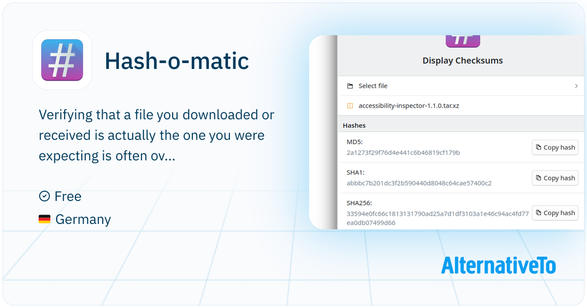 Hash-o-matic: Simple hash validator allowing to compare two files ...