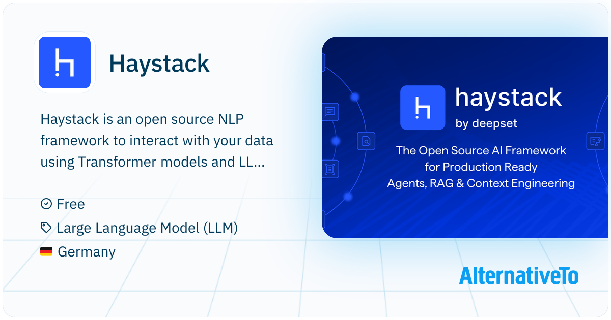 Haystack: Open source NLP framework to build applications with ...