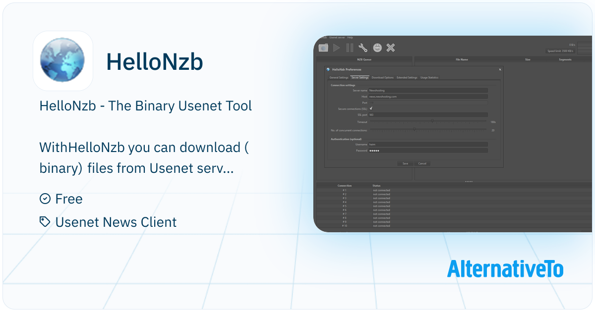 HelloNzb: - The Binary Usenet Tool | AlternativeTo