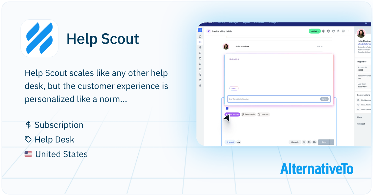 Help Scout: Personalized customer service platform | AlternativeTo