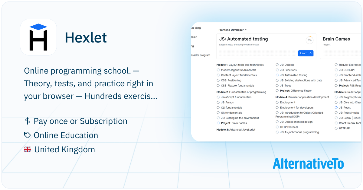 Hexlet: Online programming school. Learn with the in-browser IDE ...