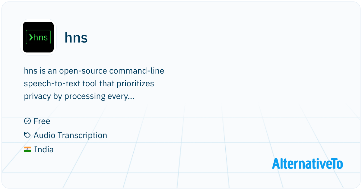Hns Department hns: Privacy-focused open-source command-line tool for on-device speech ...