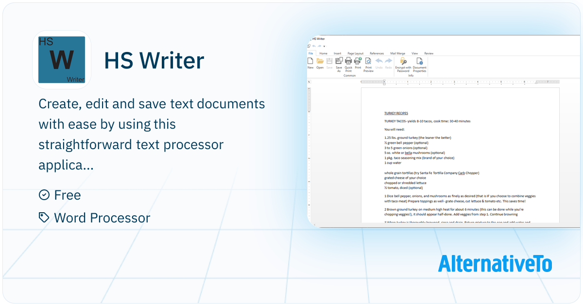 HS Writer: Create, edit and save text documents with ease and supports ...
