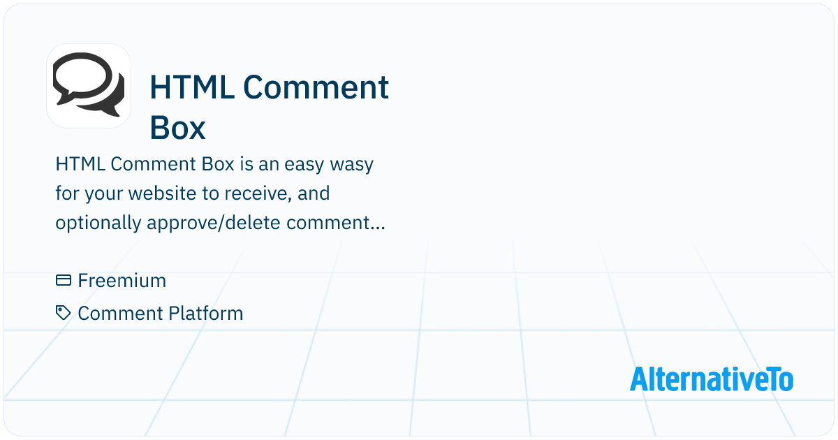 HTML Comment Box: Easy wasy for your website | AlternativeTo